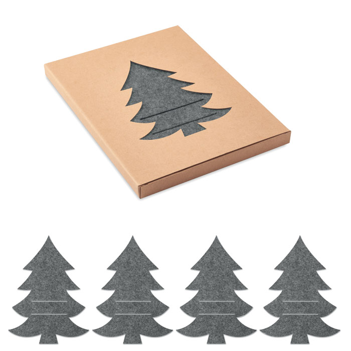 Grey RPET felt cutlery holders