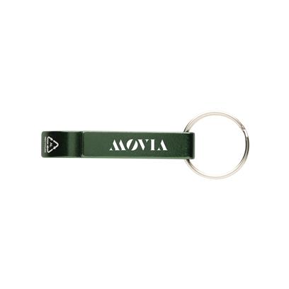Green Recycled Aluminum Bottle & Can Opener with print