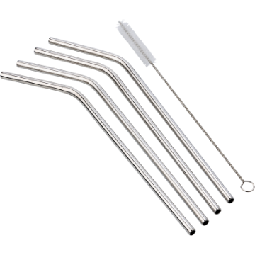 Show details for Four Drinking Straws Four Stainless Steel Drinking Straws