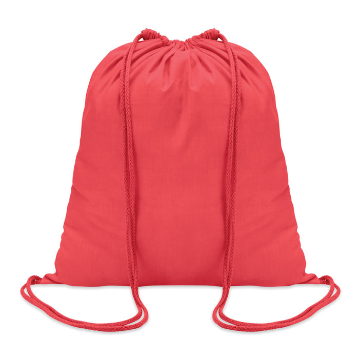 cotton drawstring bag in red