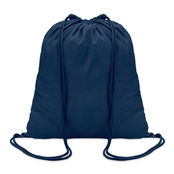 cotton drawstring bag in  blue