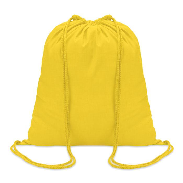 cotton drawstring bag in yellow