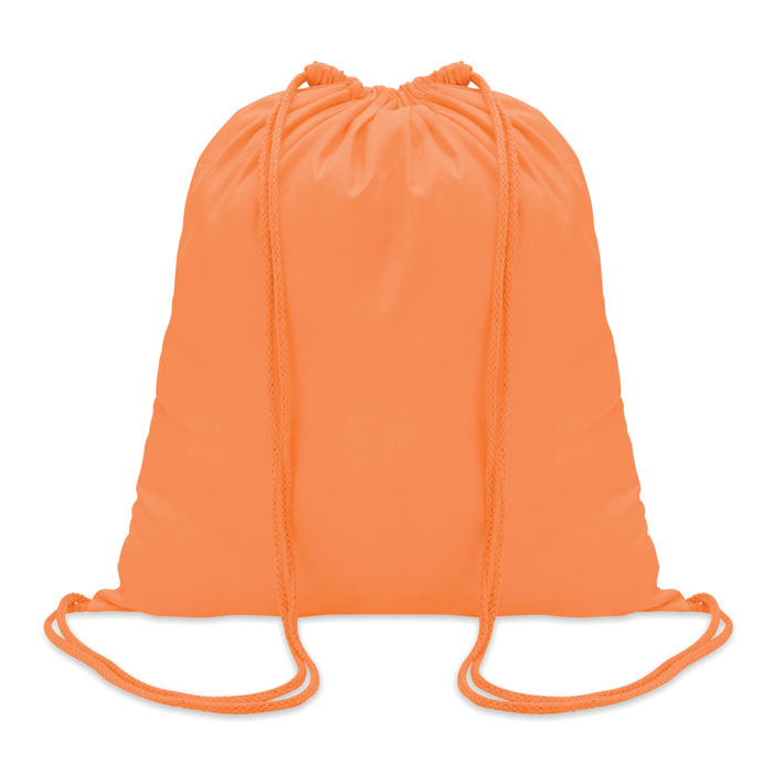 cotton drawstring bag in orange