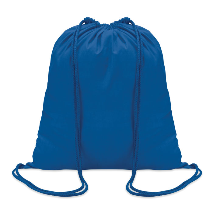 cotton drawstring bag in royal blue