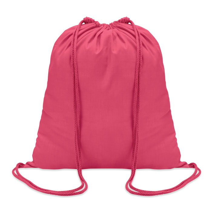 cotton drawstring bag in pink