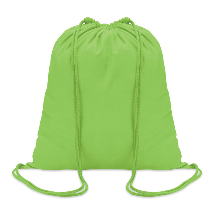 cotton drawstring bag in green