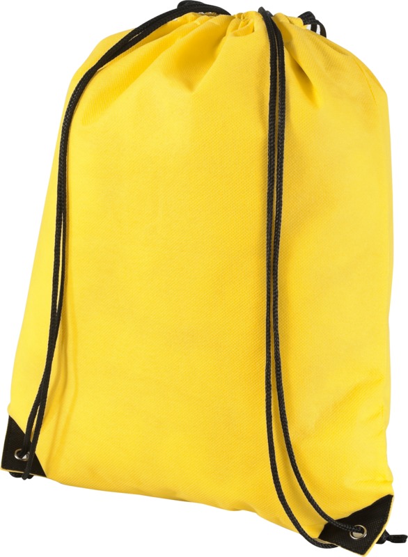 Evergreen non-woven drawstring bag in yellow