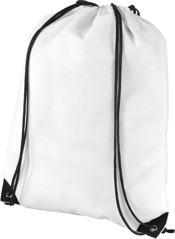 Evergreen non-woven drawstring bag in white