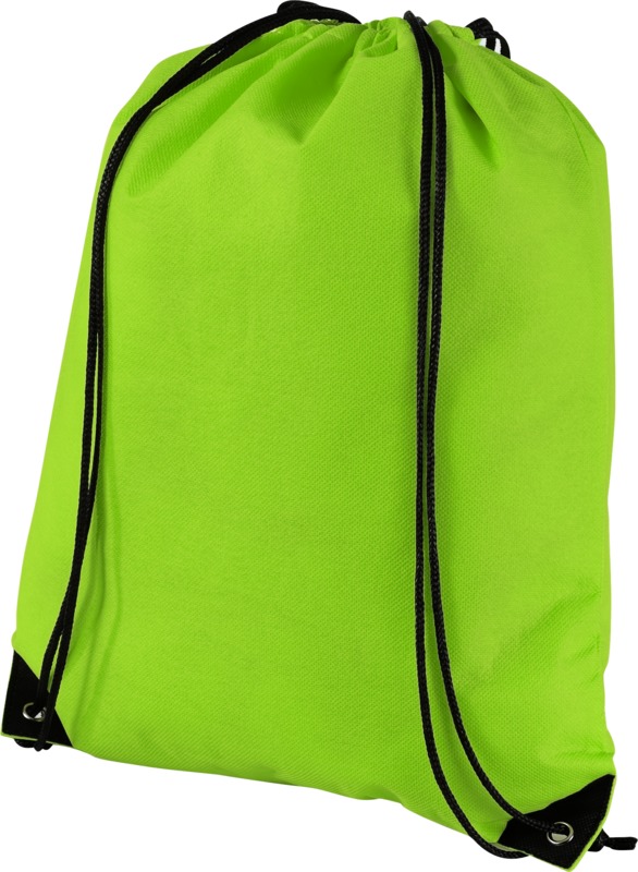 Evergreen non-woven drawstring bag in green
