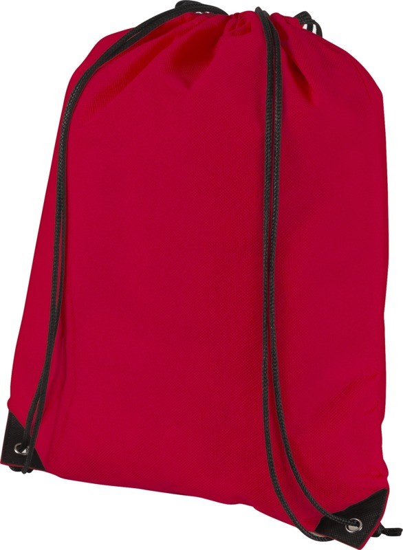 Evergreen non-woven drawstring bag in red