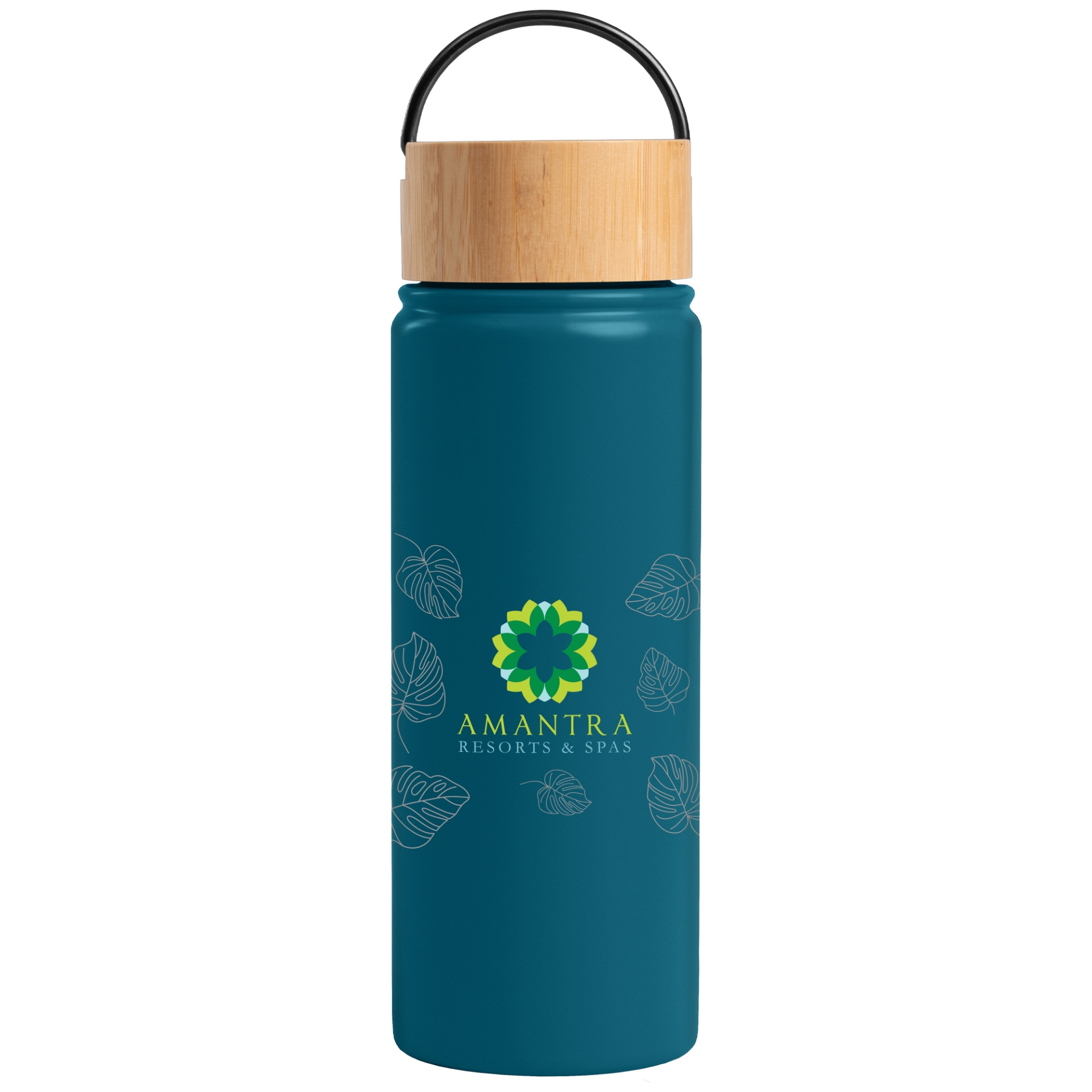 Teal Recycled Stainless Steel Bottle with print