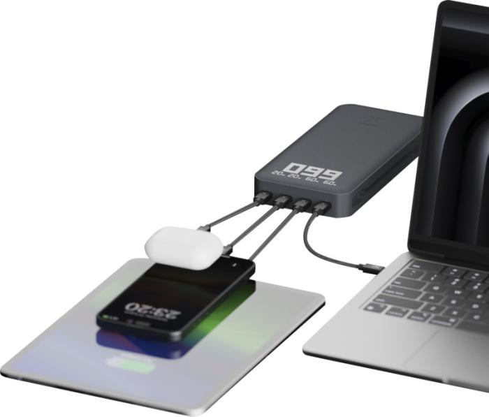 Laptop Power Bank in use with 99% charge	