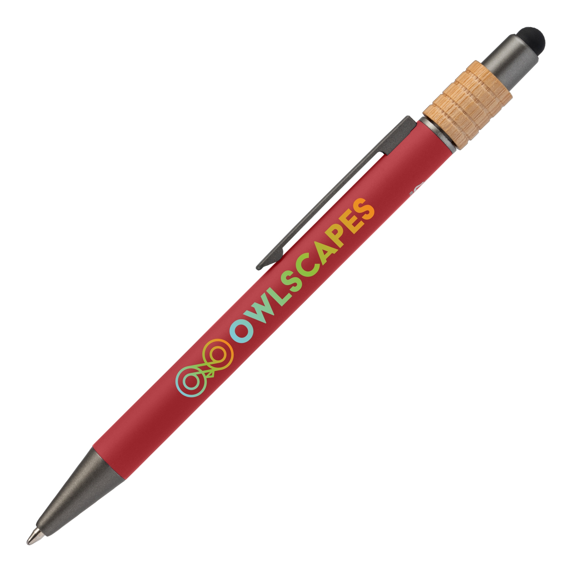 Red Spinner Recycled Aluminium Pen with print