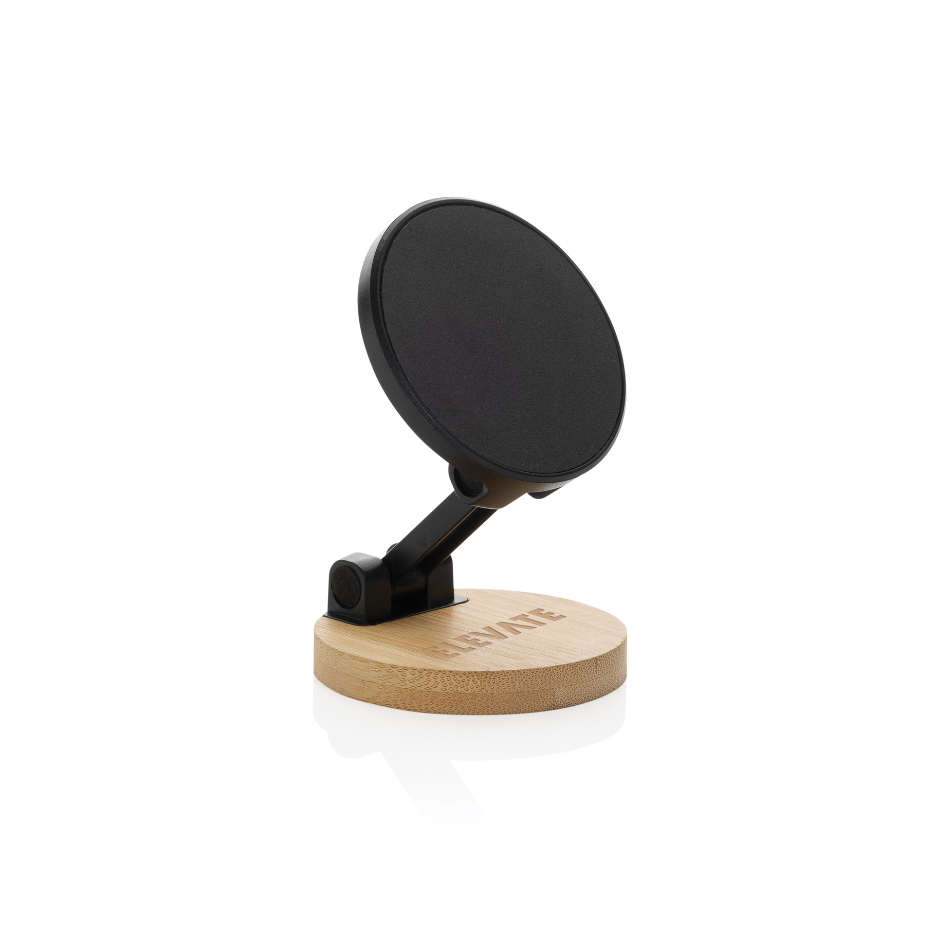 Magmount recycled bamboo and plastic phone stand with engraving
