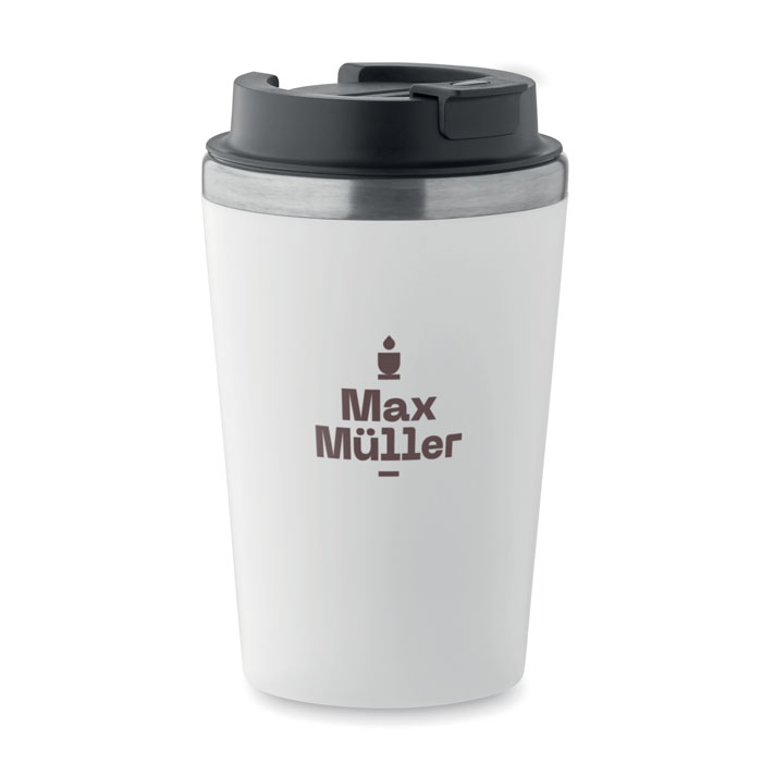 Double Wall Tumbler in White with print