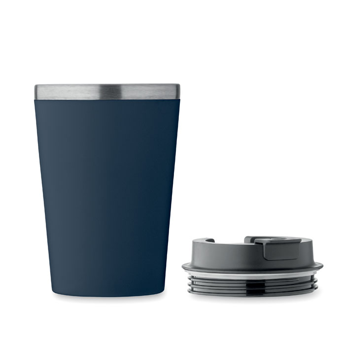 Double Wall Tumbler in Navy lid off
