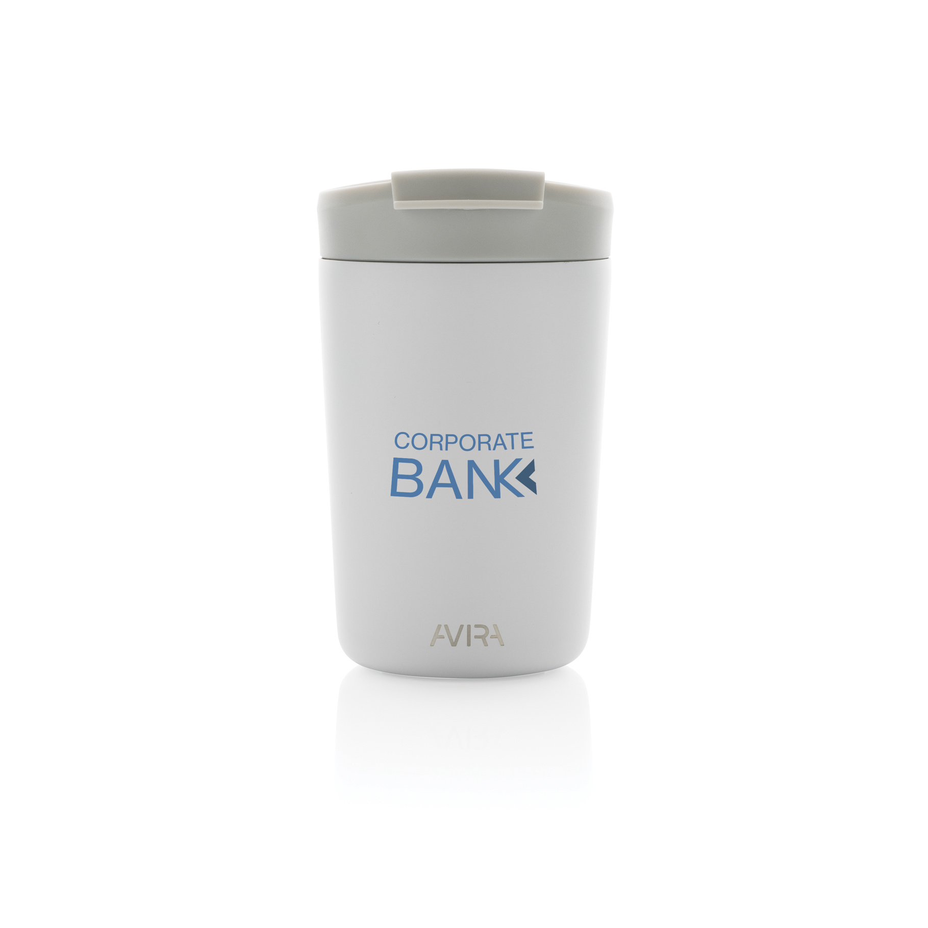 White Recycled Steel Tumbler with print