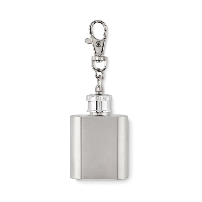 Hip Flask Keyring in Stainless Steel