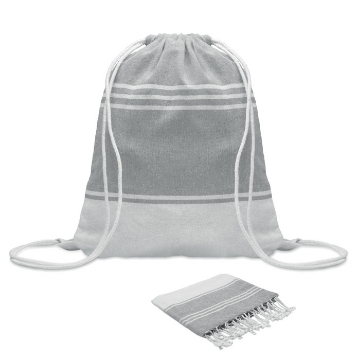 Show details for Hamma Beach Towel & Bag Set Drawstring Bag & Beach Towel Set in Grey