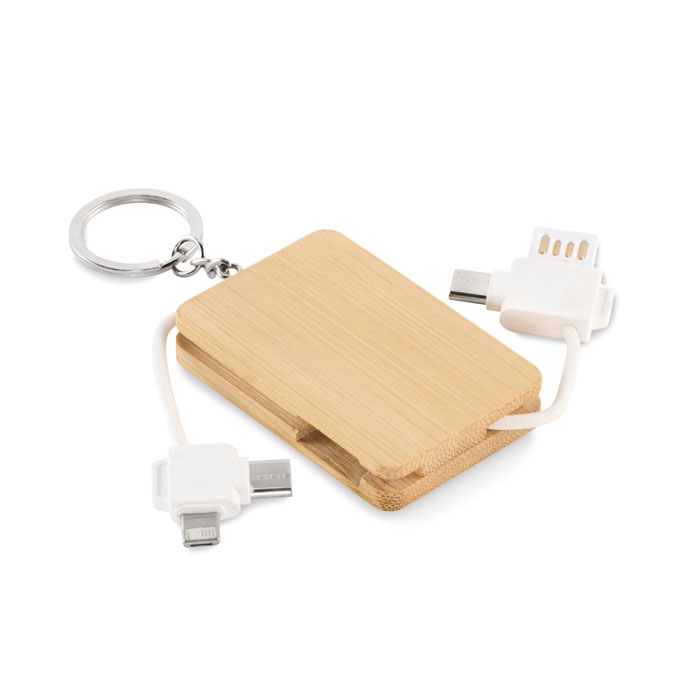 	Bamboo Keyring Charging Cable