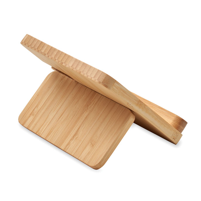 Side of Bamboo Wireless Charging Station