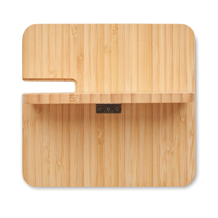 Back of Bamboo Wireless Charging Station