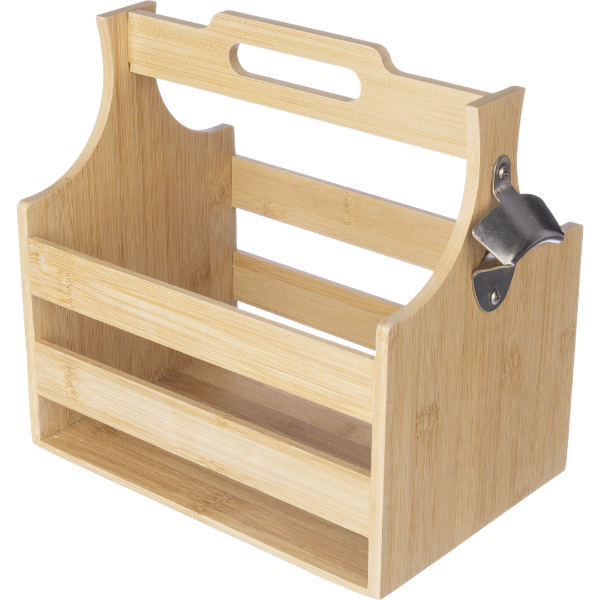 Bamboo Bottle Holder with Bottle Opener