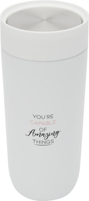 White Stainless Steel Tumbler with print