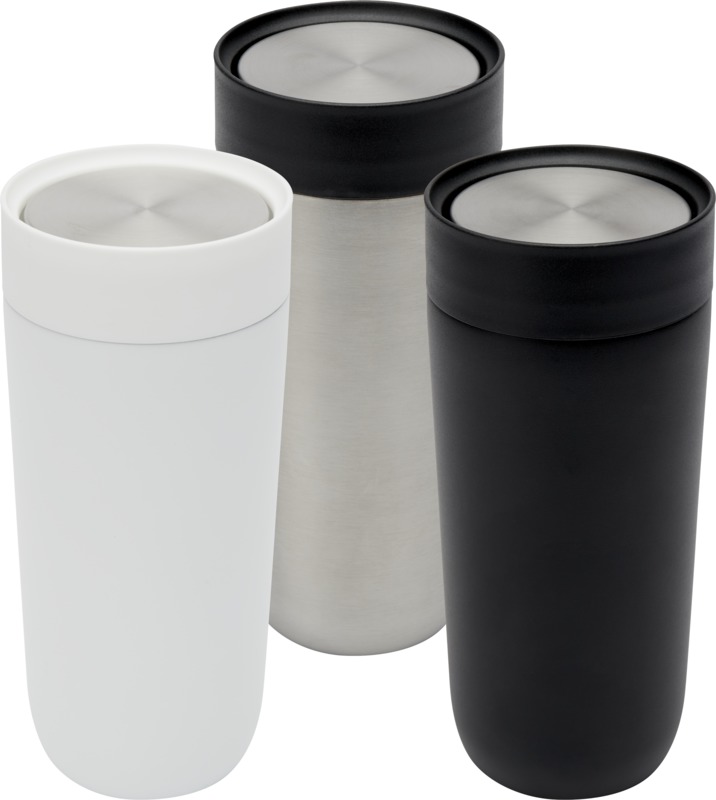 White, Silver & Black Stainless Steel Tumblers