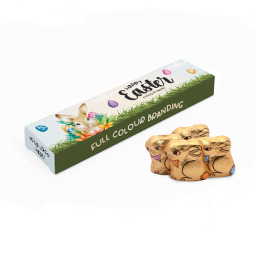 Show details for Foiled Bunnies in Eco Box Eco Box filled with Chocolate Bunnies