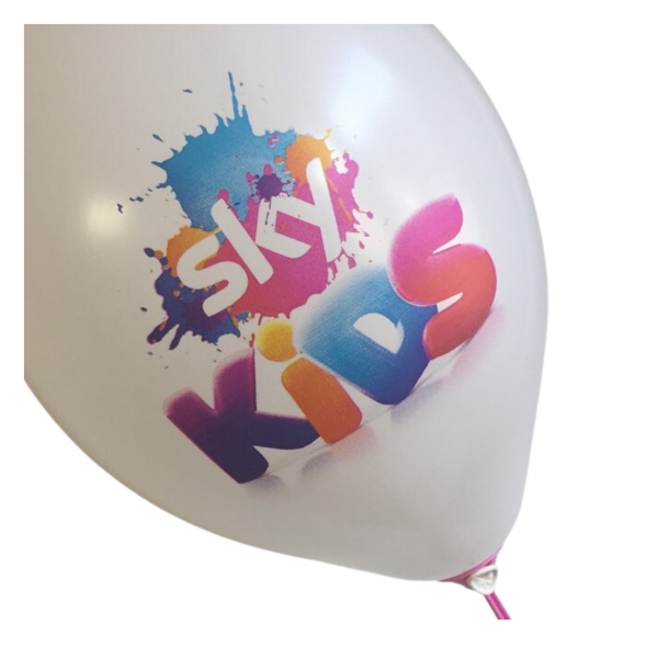 latex balloon with full colour sky kids logo printed