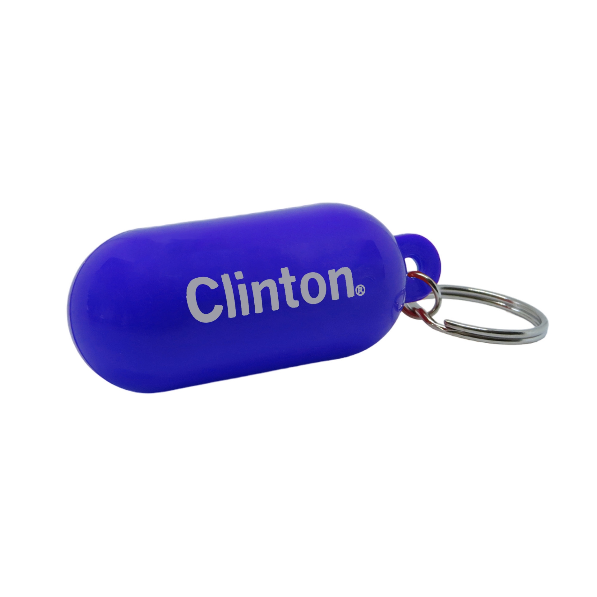 Floating Keyring blue with white print