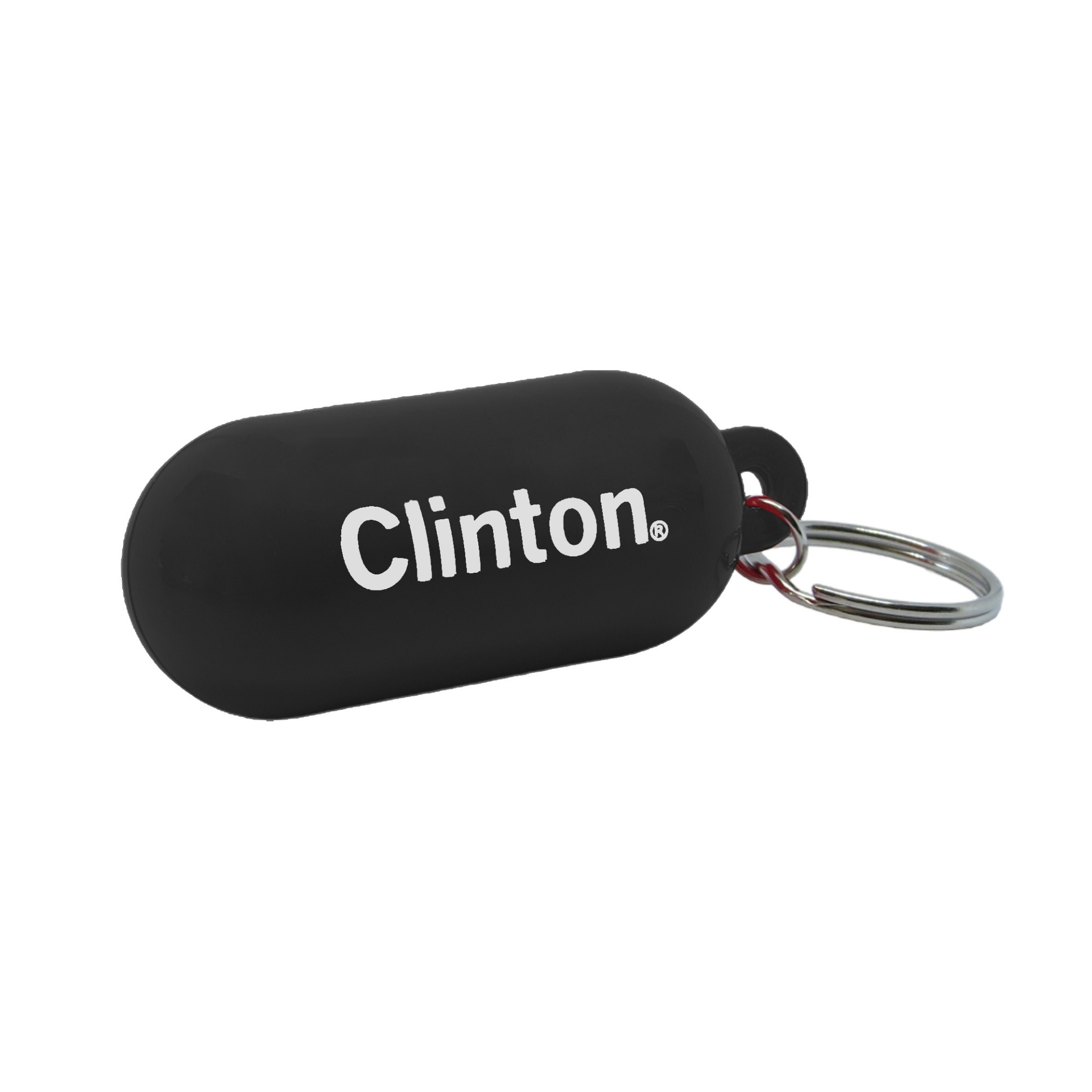 Floating Keyring black with white print
