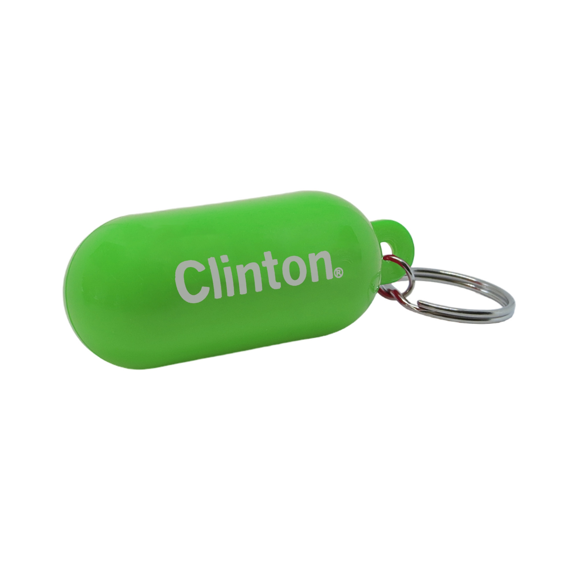 Floating Keyring green with white print