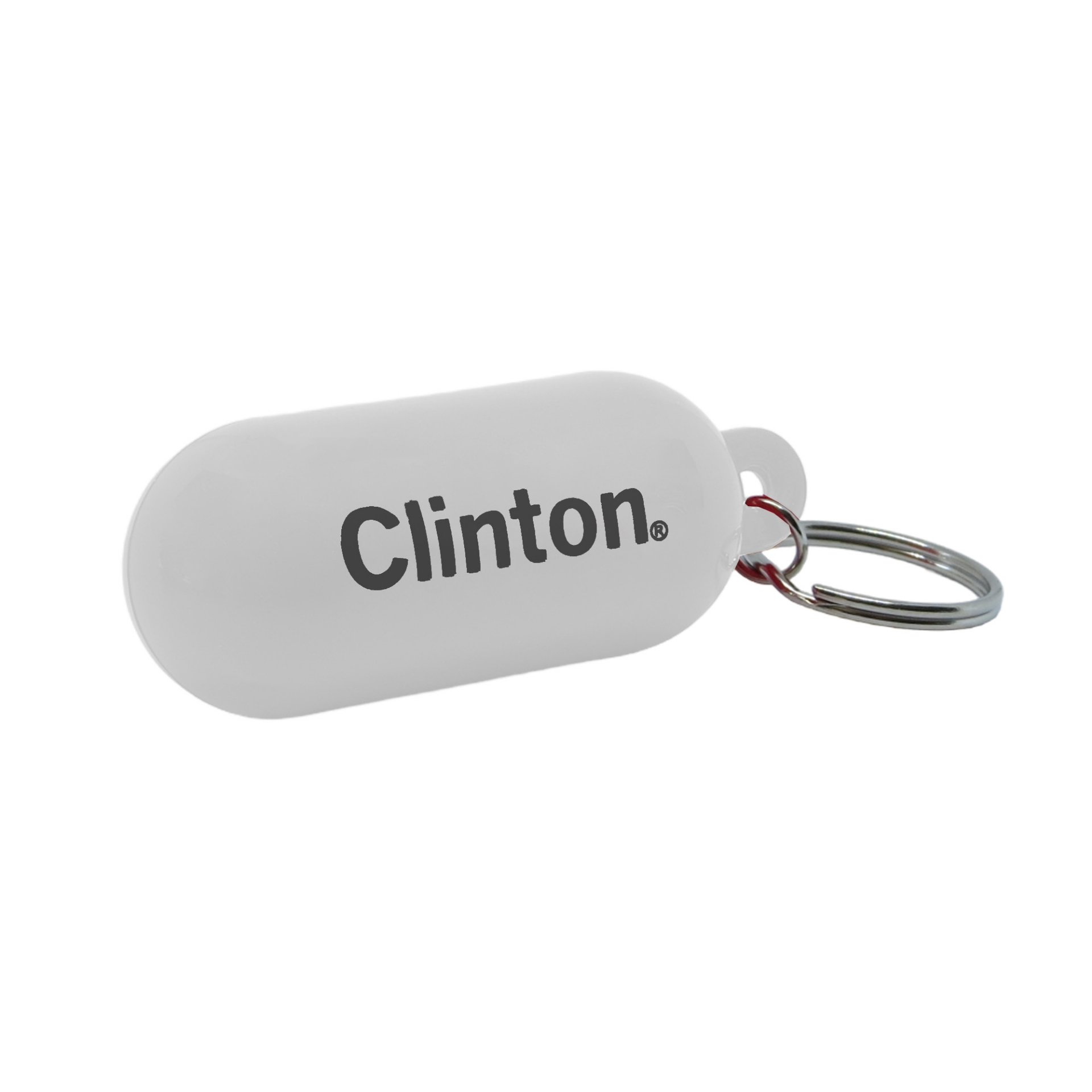 Floating Keyring whtie with black print