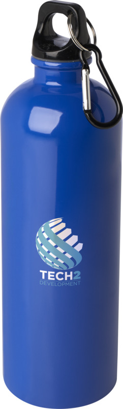 Royal Blue Recycled Bottle with print and carabiner
