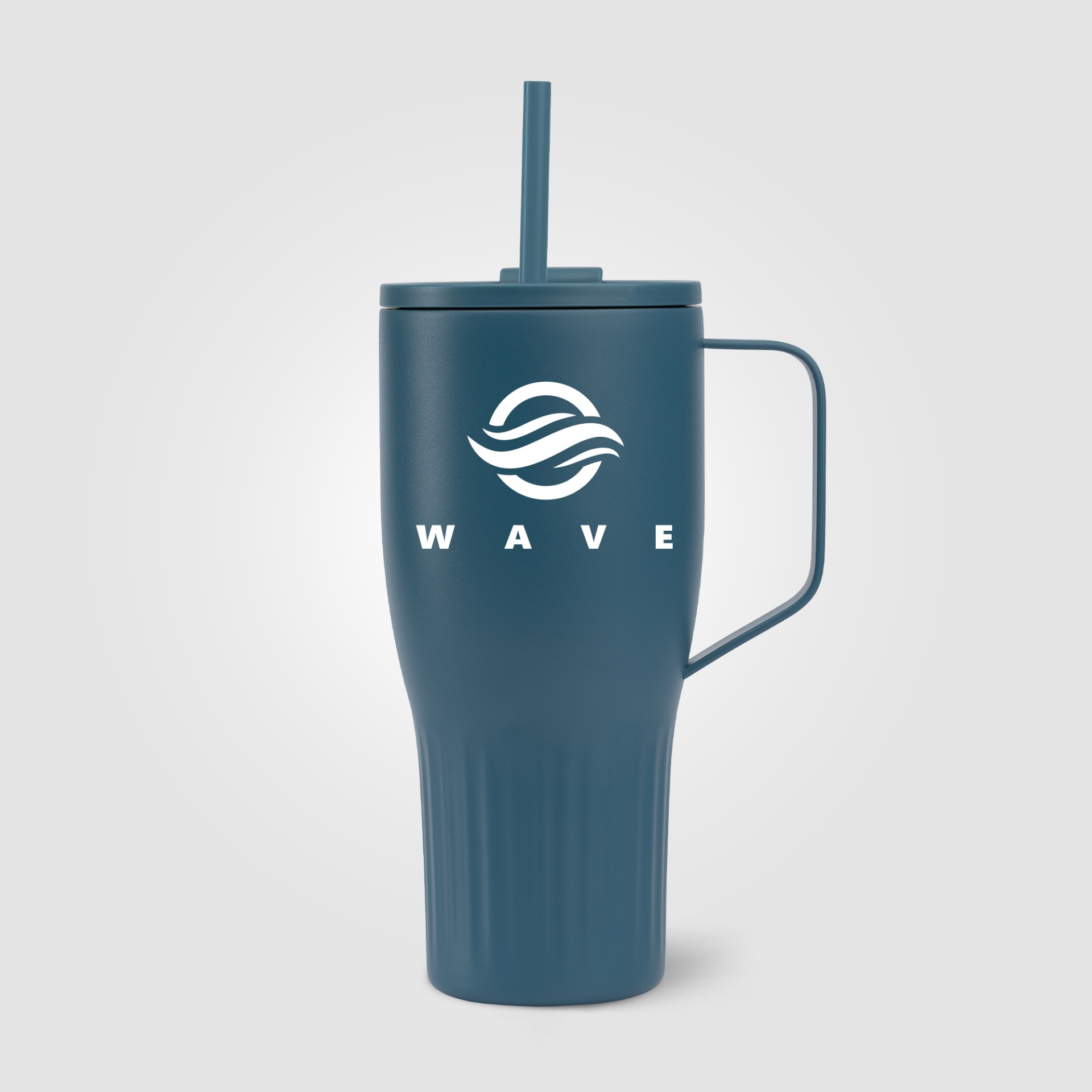 Steel Blue recycled steel tumbler with print