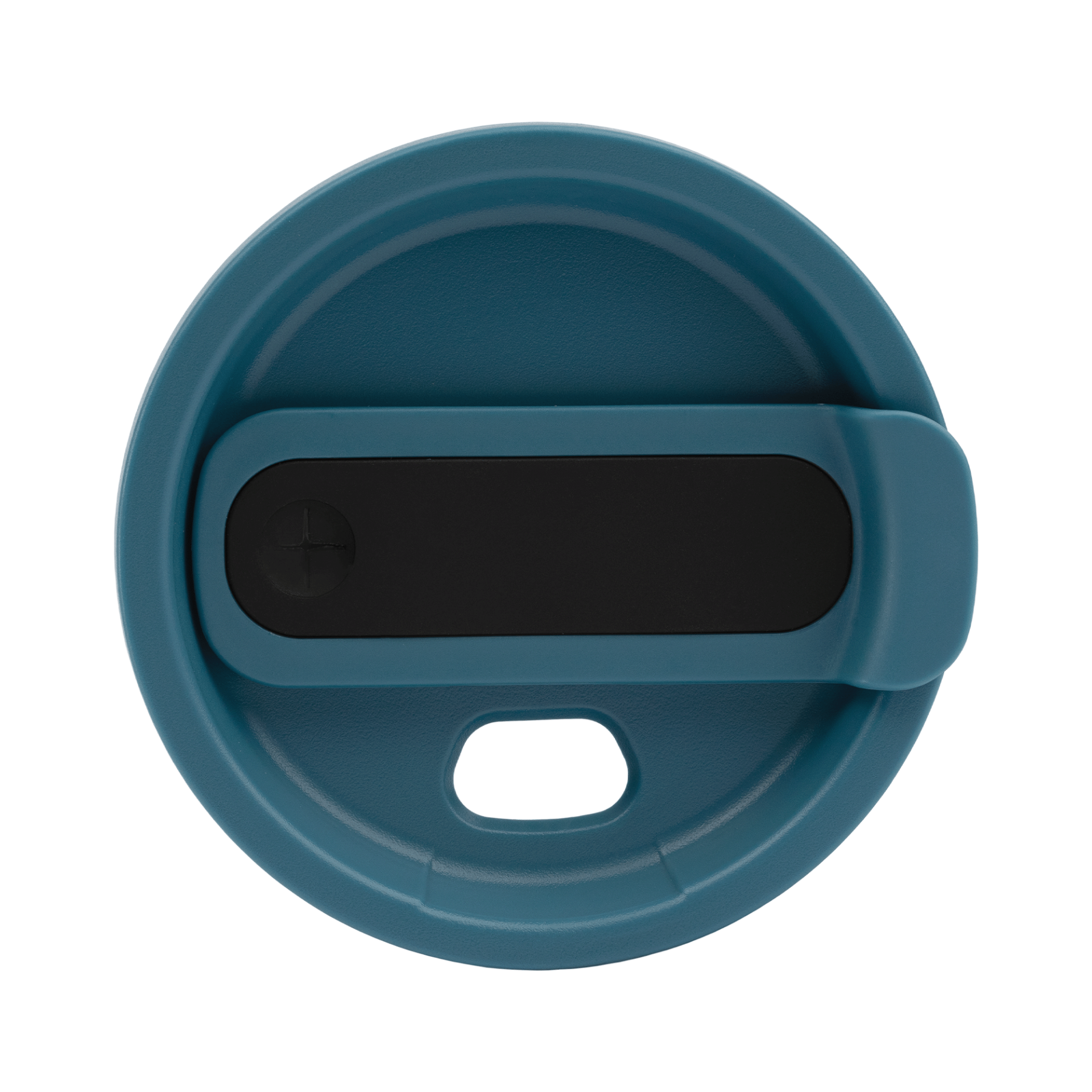 Steel Blue recycled steel tumbler from birds eye view