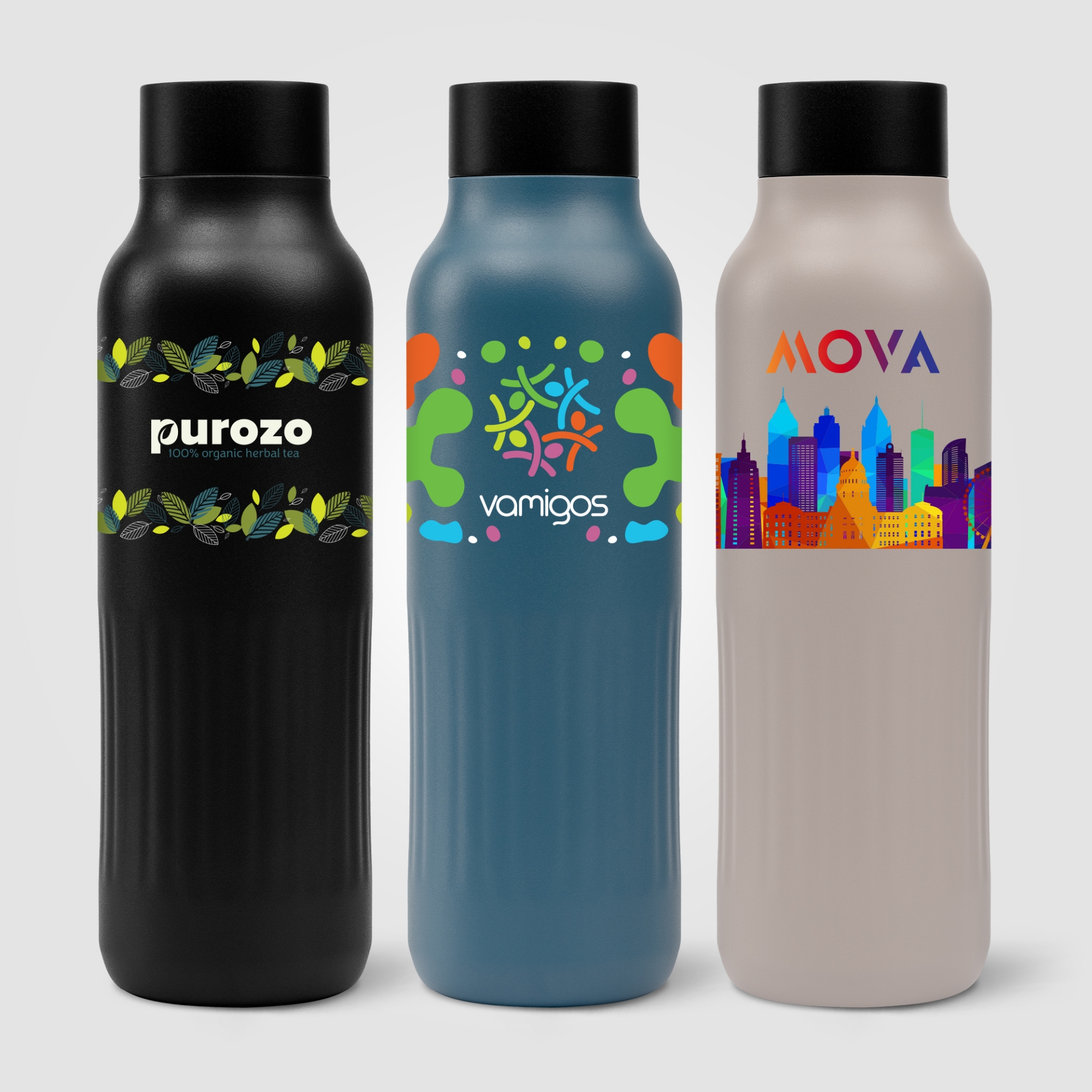 Recycled stainless steel bottles with print