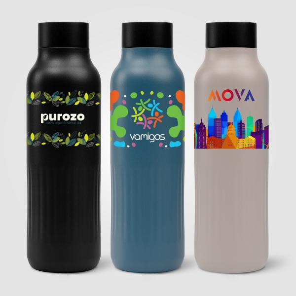 Recycled stainless steel bottles with print