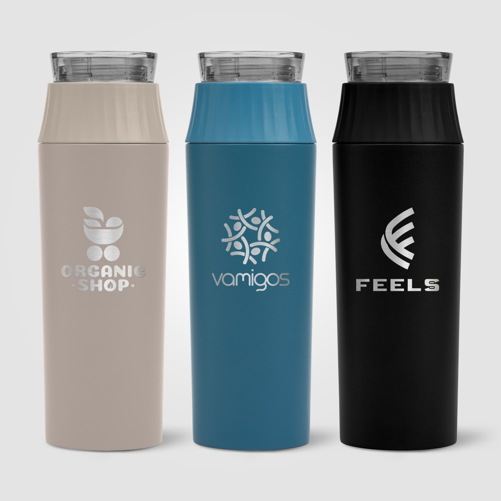 Recycled stainless steel leakproof bottles with print