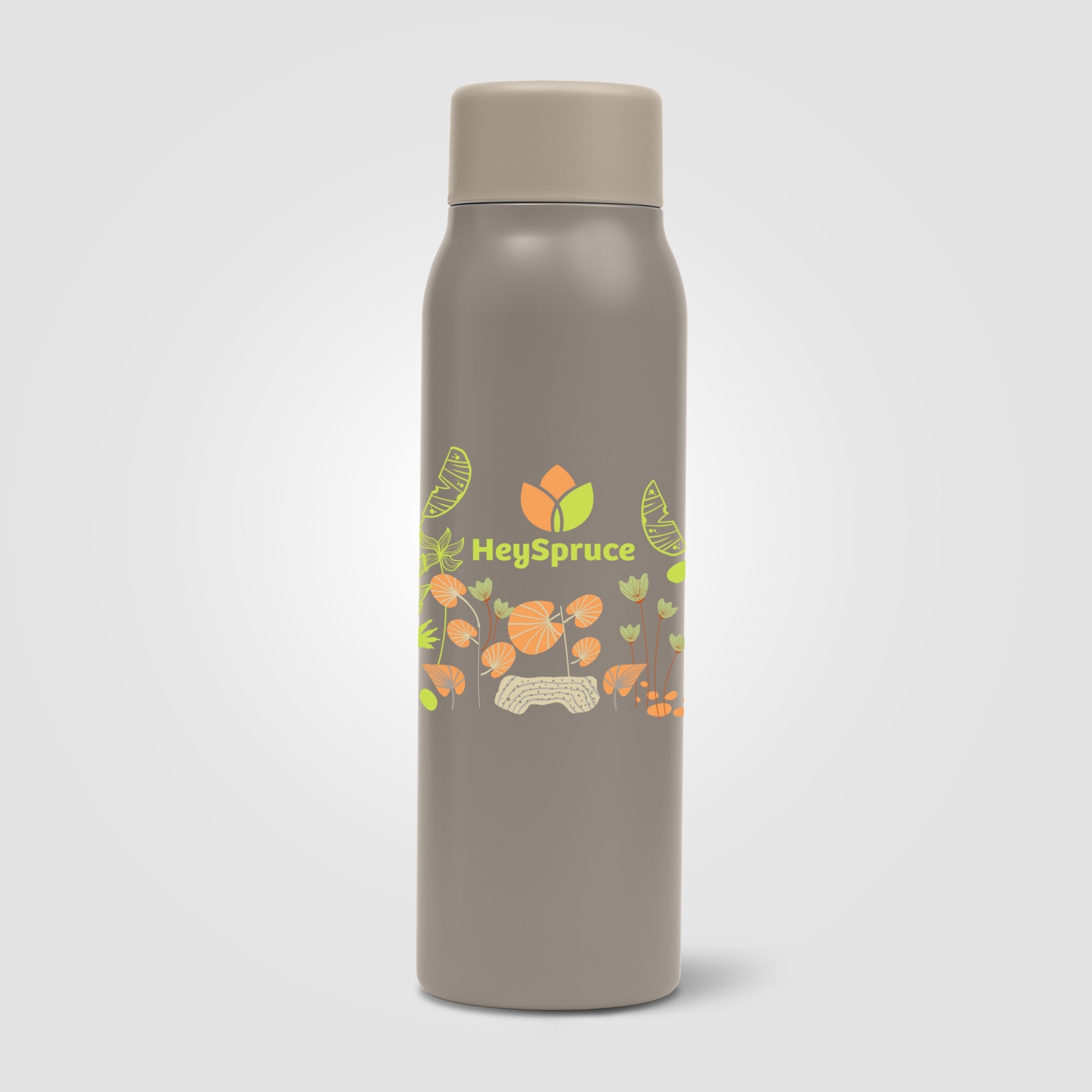 Recycled Stainless Steel Carbonated Bottle 590ml	in Warm Grey