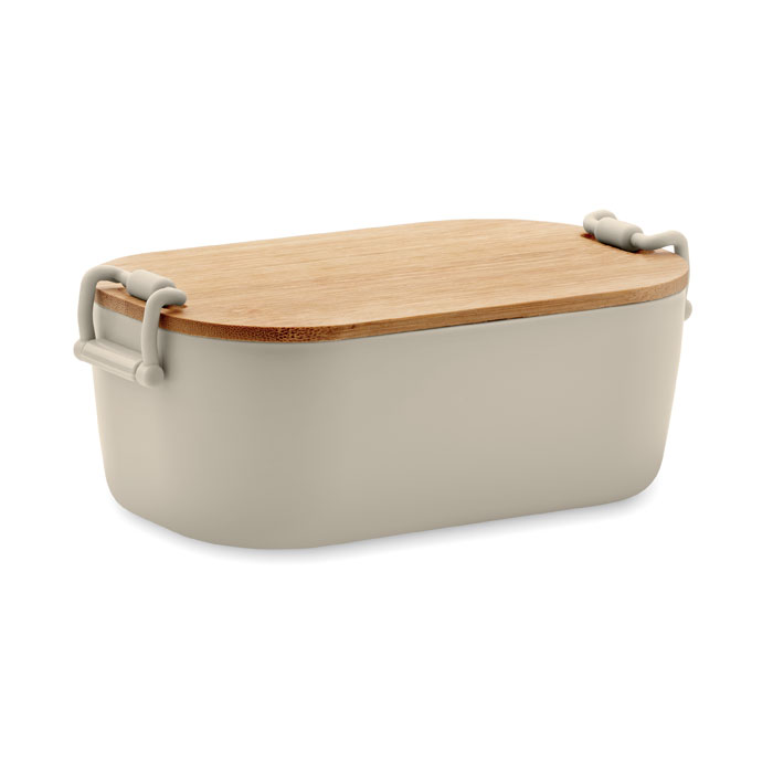 Beige 700ml Lunchbox with Bamboo lid