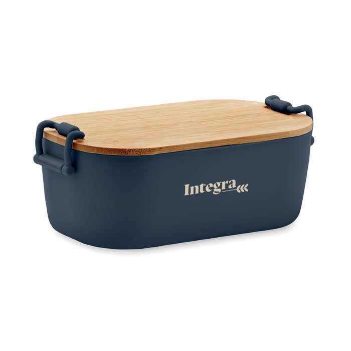 Navy 700ml Lunchbox with Bamboo lid