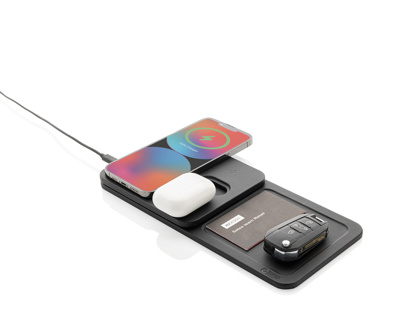 3 in 1 Recycled Wireless Charger in use