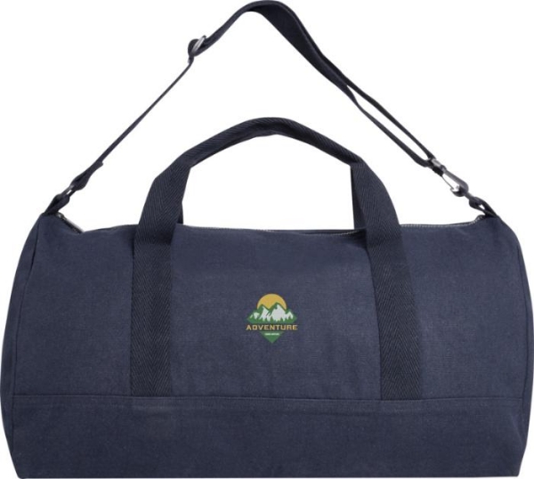 Navy Recycled Duffel Bag with Print