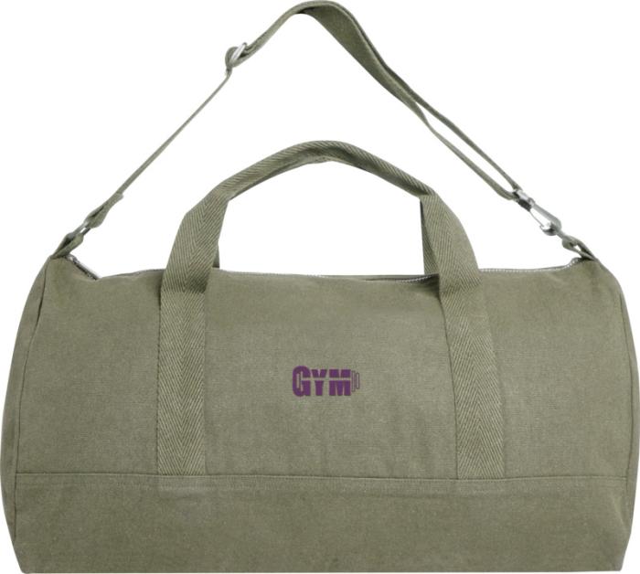 Green Recycled Duffel Bag with Print