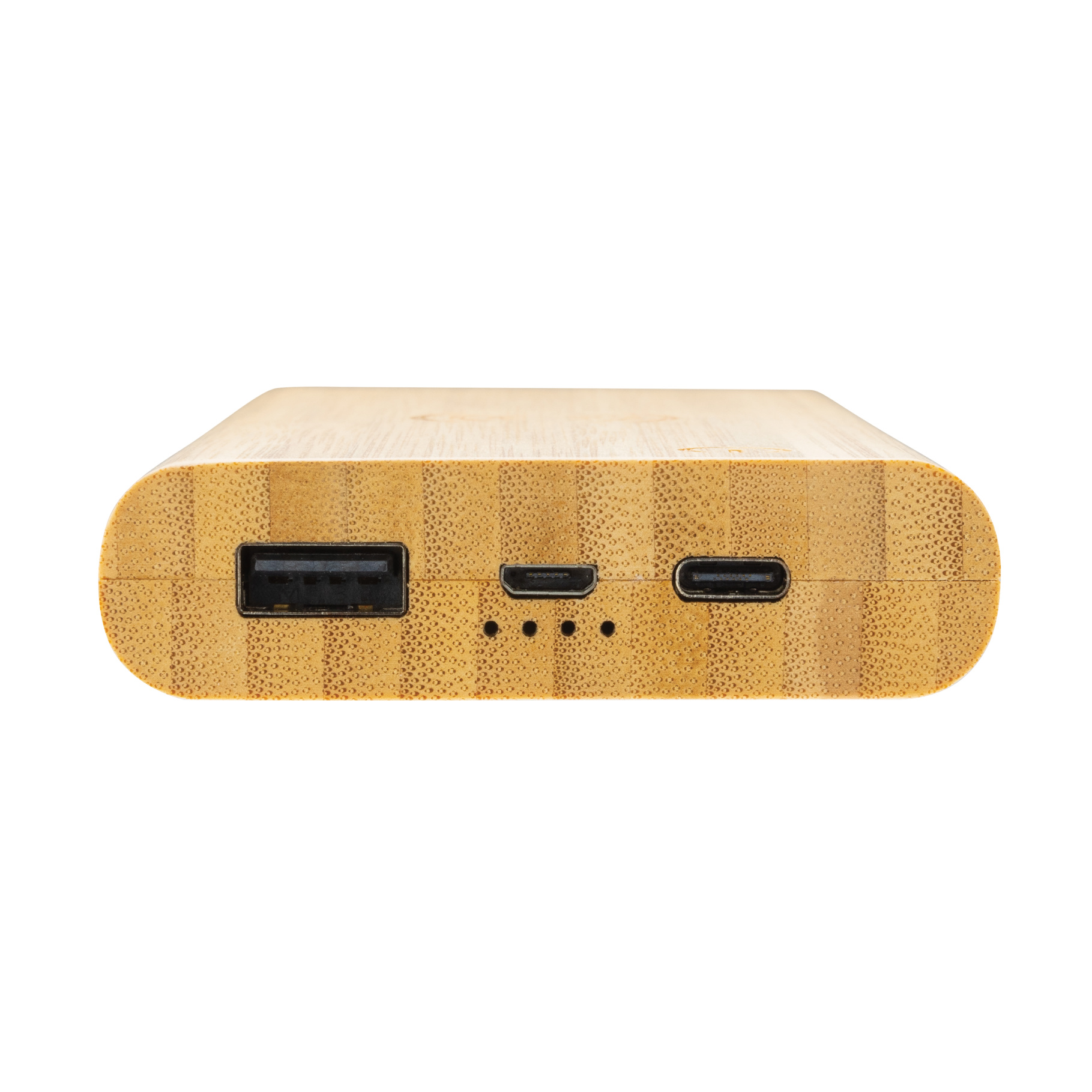 Wireless Bamboo Power Bank	charger ports